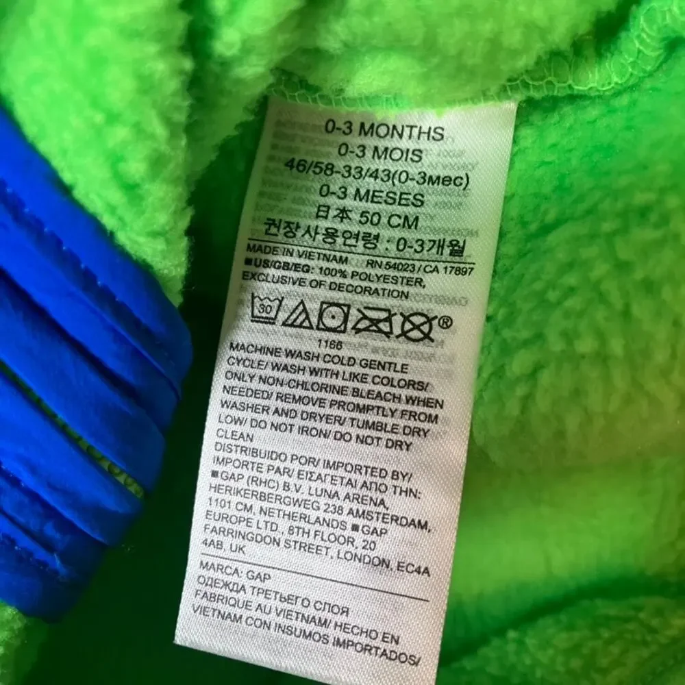 Gap Arctic Fleece Outfit 0-3m Neon Green Sweater Pants Set